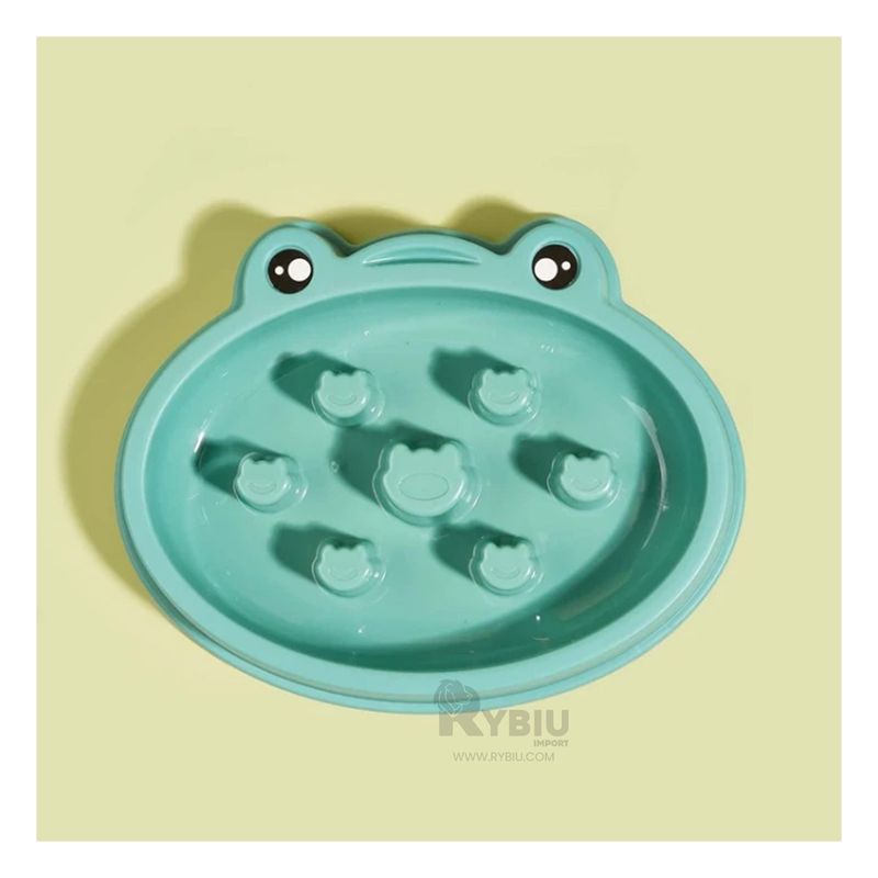 GENERICO - Plato Antiestres de Rana para Mascotas en Color Verde