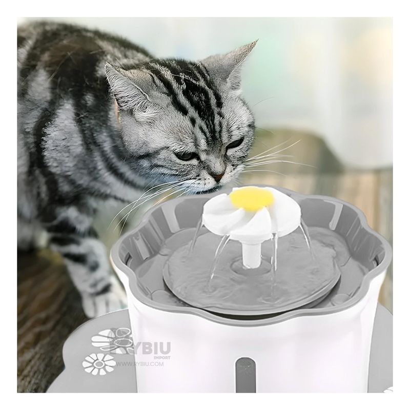 RYBIU IMPORT - Fuente Estetica con Tapete para Gatitos Color Plomo