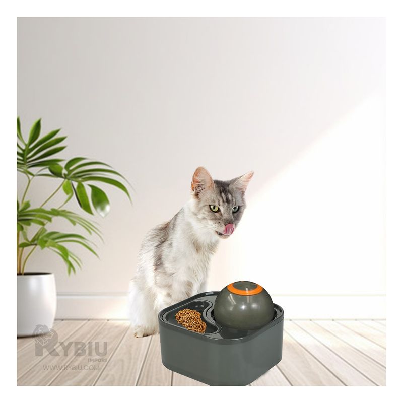 RYBIU IMPORT - Fuente Automatica con Esfera Pet en Plomo Y+Papel de Regalo