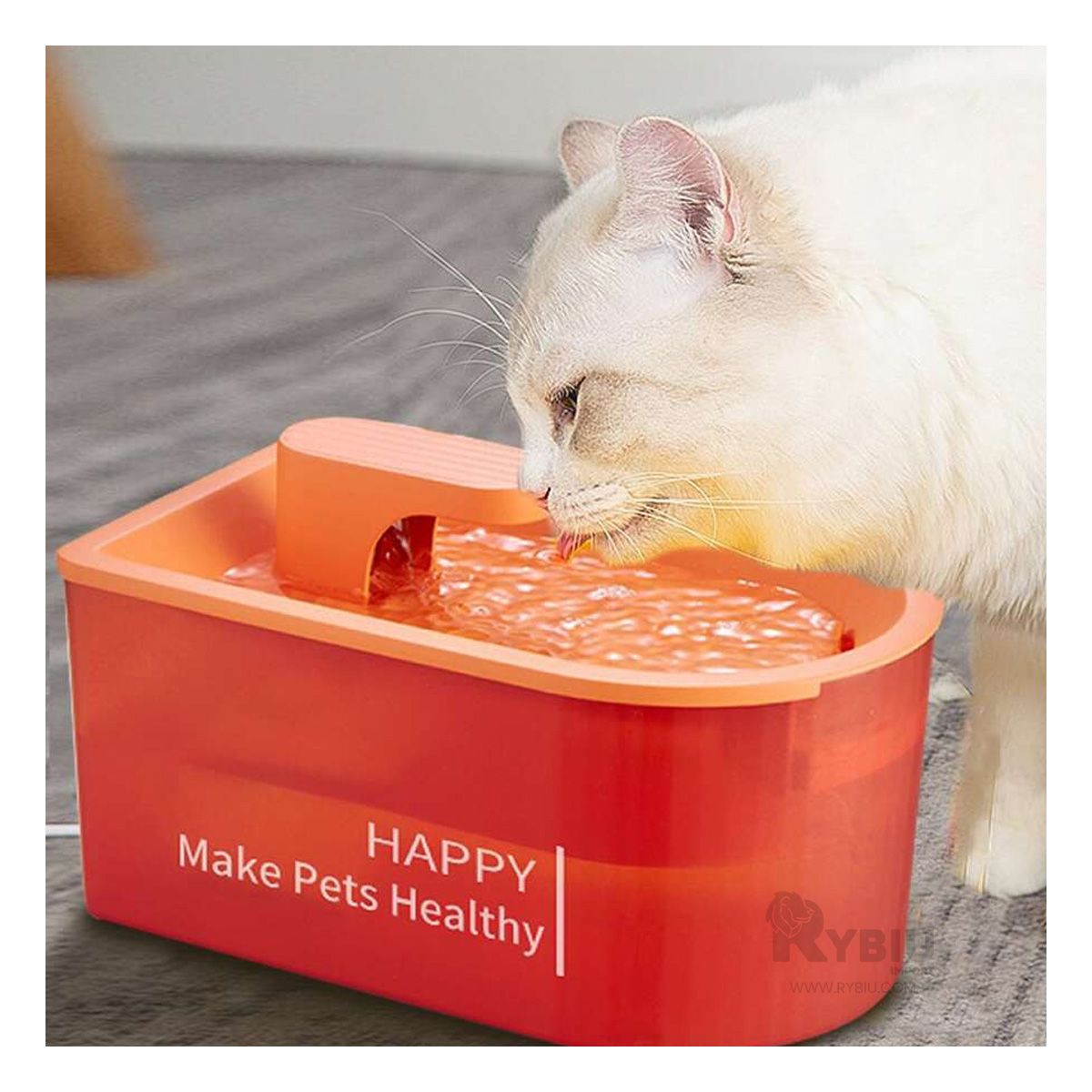 RYBIU IMPORT - Fuente Innovadora para Animales en Naranja Y+Regalo Agendita