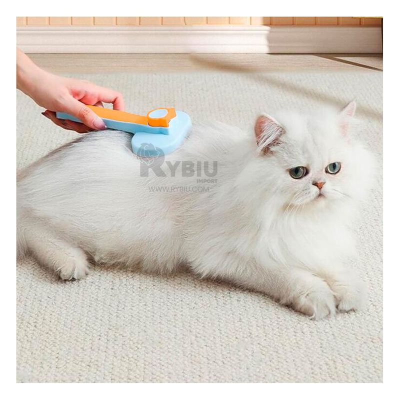 GENERICO - Cepillo de Gato con Boton de Limpieza Naranja Y+Agendita