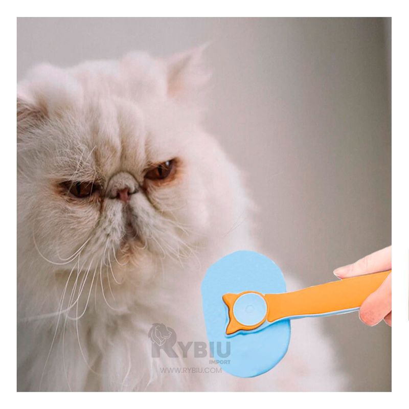 GENERICO - Cepillo de Aseo para Felinos Tono Naranja Y+Papel de Regalo
