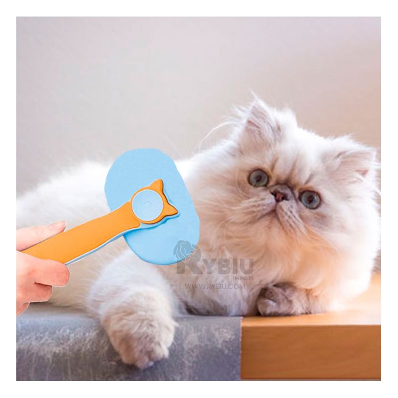 GENERICO - Cepillo Cat con Mango Ergonomico Tono Naranja Y+Stickers