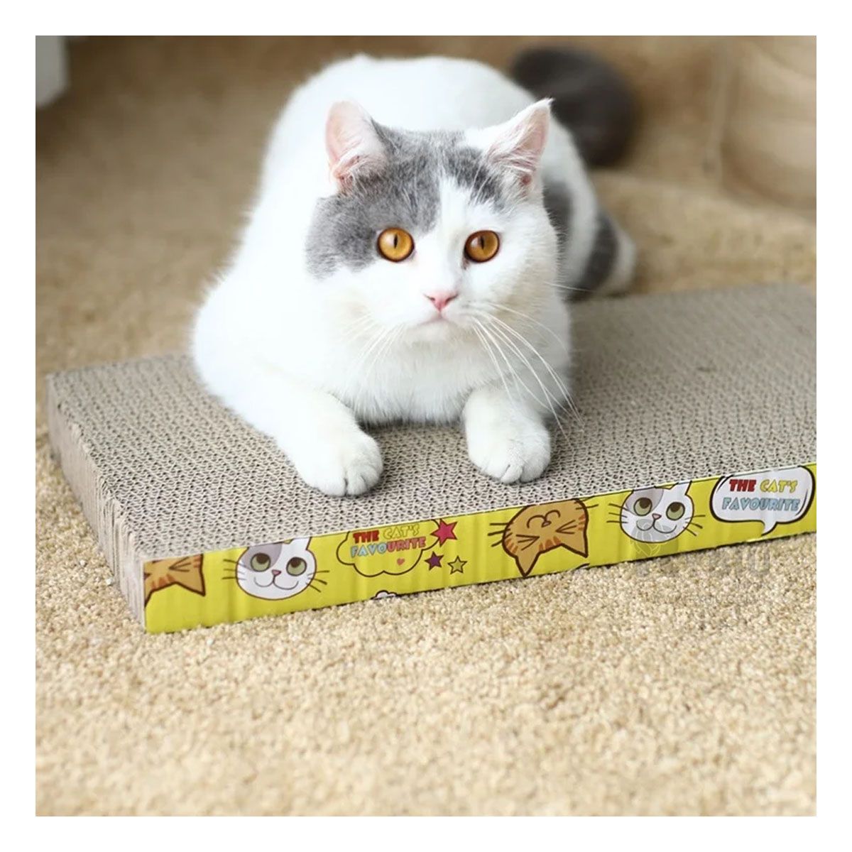 RYBIU IMPORT - Rascador Util de Gatos con Forma Cuadrada de Carton