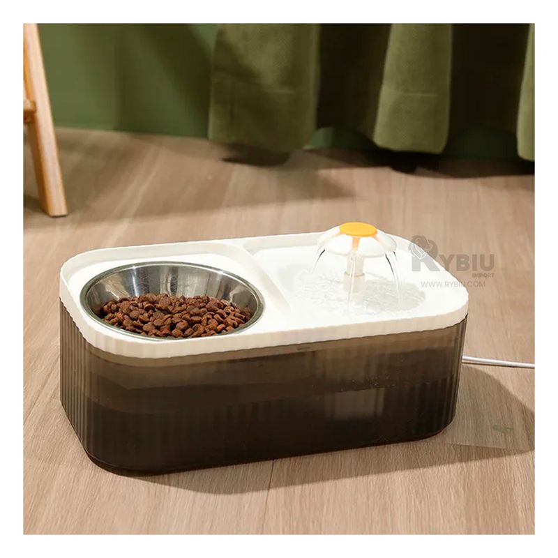 RYBIU IMPORT - Fuente Compacta para Gatos en Color Blanco Y+Regalo Stickers