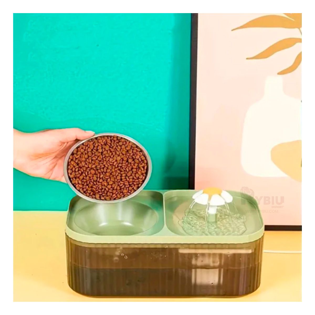 RYBIU IMPORT - Comedor Funcional para Pet Verde Y+Ligas de Regalo