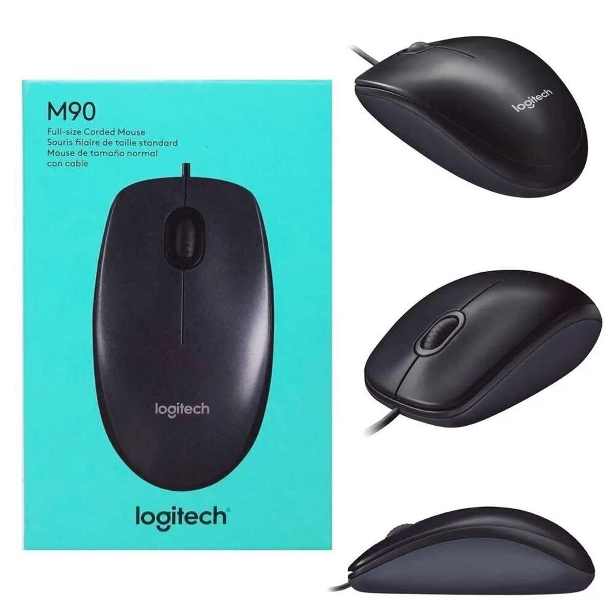 LOGITECH - Mouse con cable USB M90 Logitech Negro