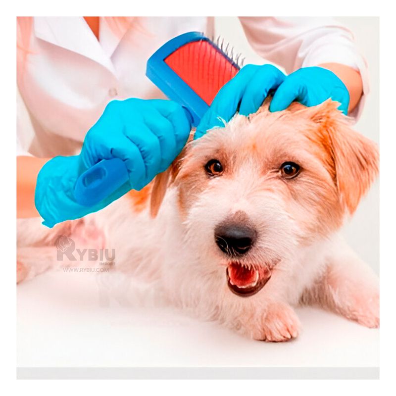 GENERICO - Peine Rectangular para Mascotas de Cepillo Aguja Azul
