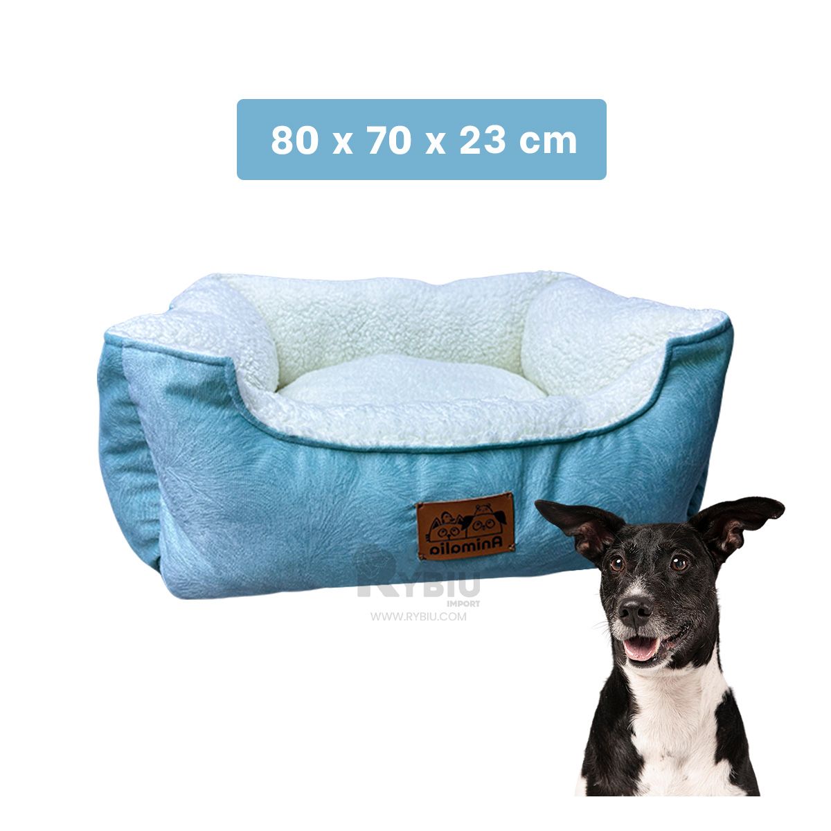RYBIU IMPORT - Cama de Perritos Tono Verde y Perla en XL Y+Papel de Regalo