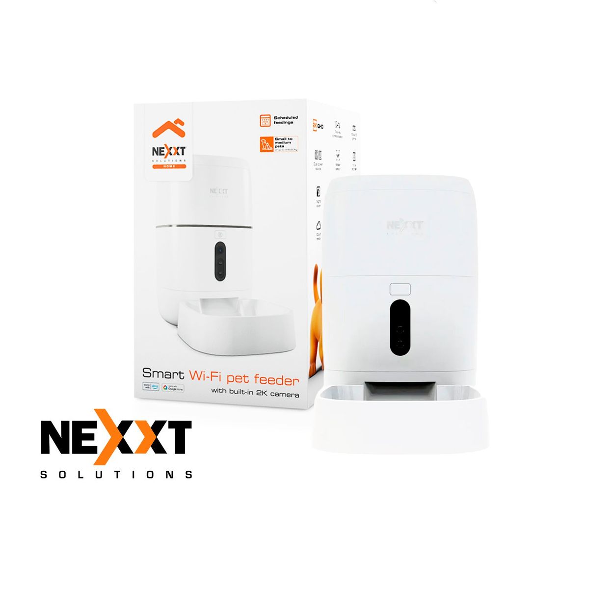 NEXXT SOLUTIONS - Dispensador Smart de comida para mascotas Nexxt NHA-P610 con cámara2K ControlVoz