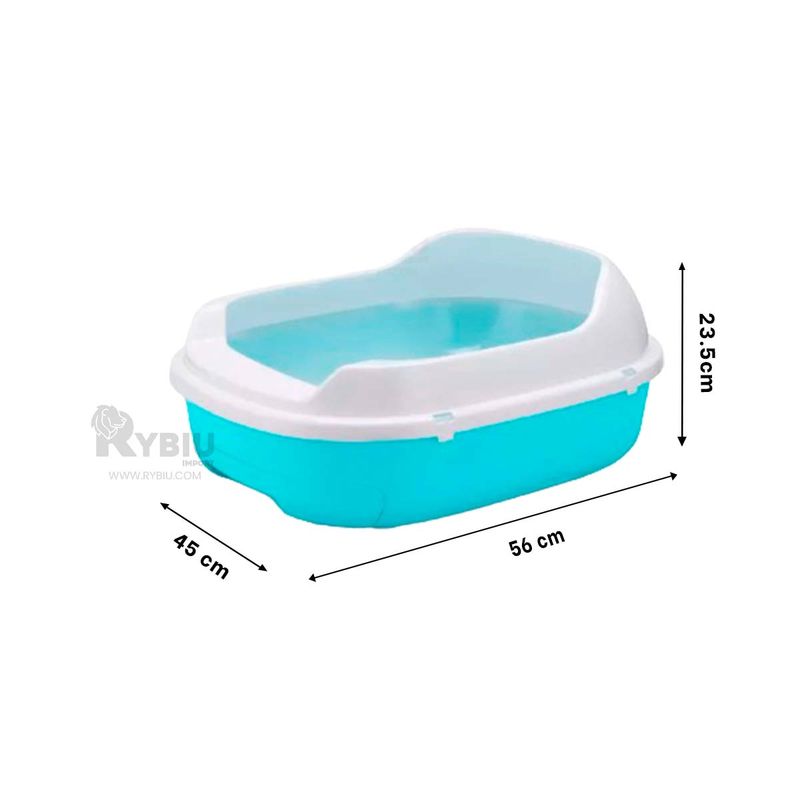 GENERICO - Recipiente Abierto para Gato Celeste Y+Regalo Ligas para Peinar