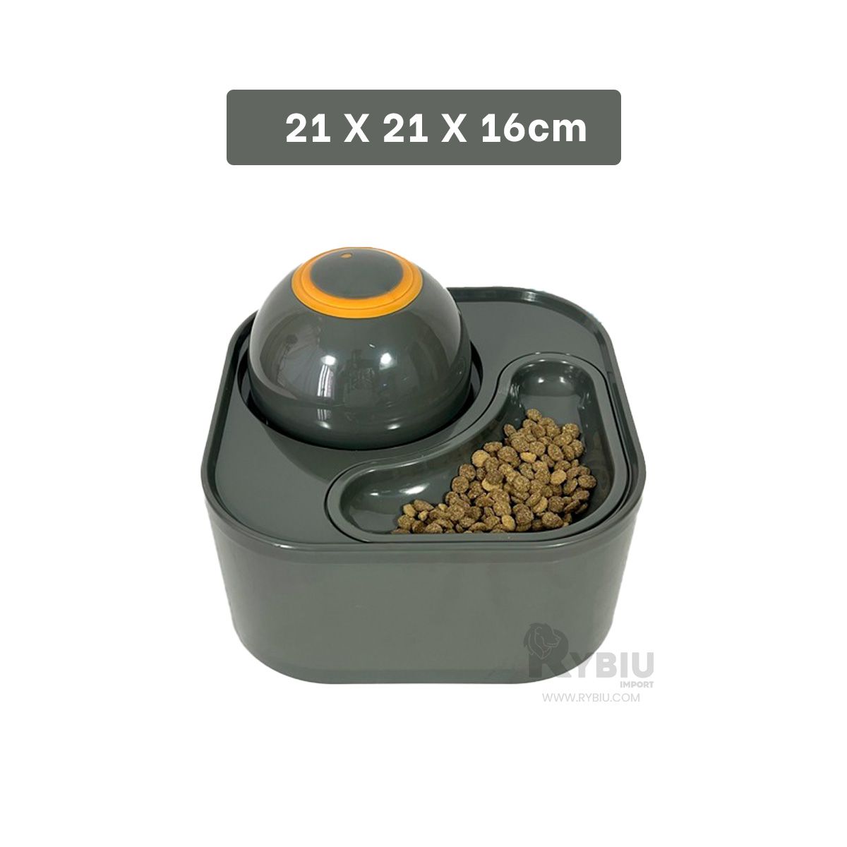 GENERICO - Comedor Cuadrado para Pet en Plomo Y+Ligas de Regalo