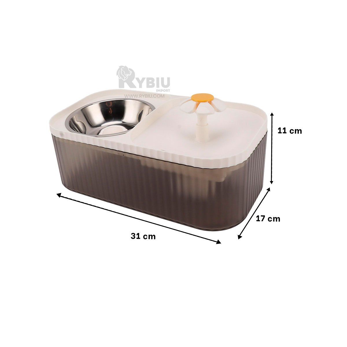 GENERICO - Plato para Gato Doble en Tono Blanco Y+Banderitas Adhesivas