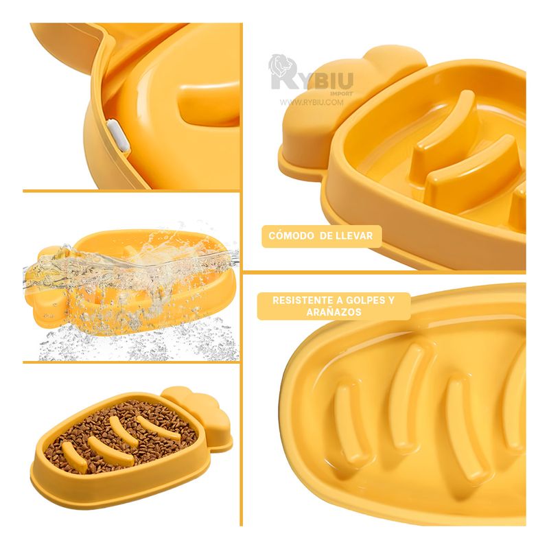 GENERICO - Comedero Util Funcional Pet de Amarillo Y+Gift MiniAgenda