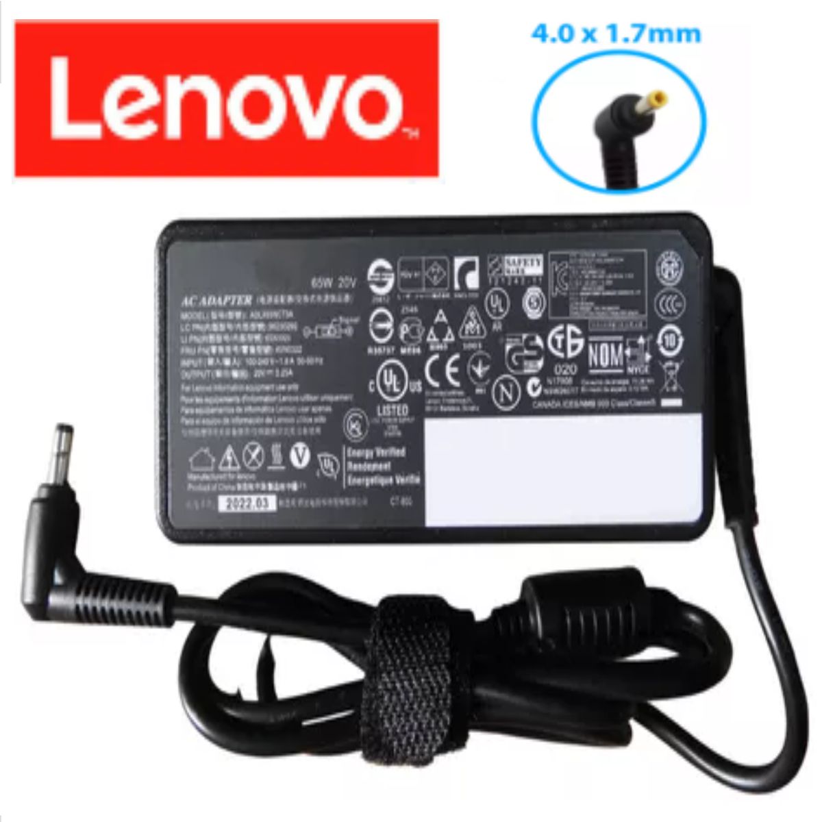 GENERICO - CARGADOR PARA LAPTOP LENOVO 20V 3.25A  PUNTA MODERNA  4.0*1.7