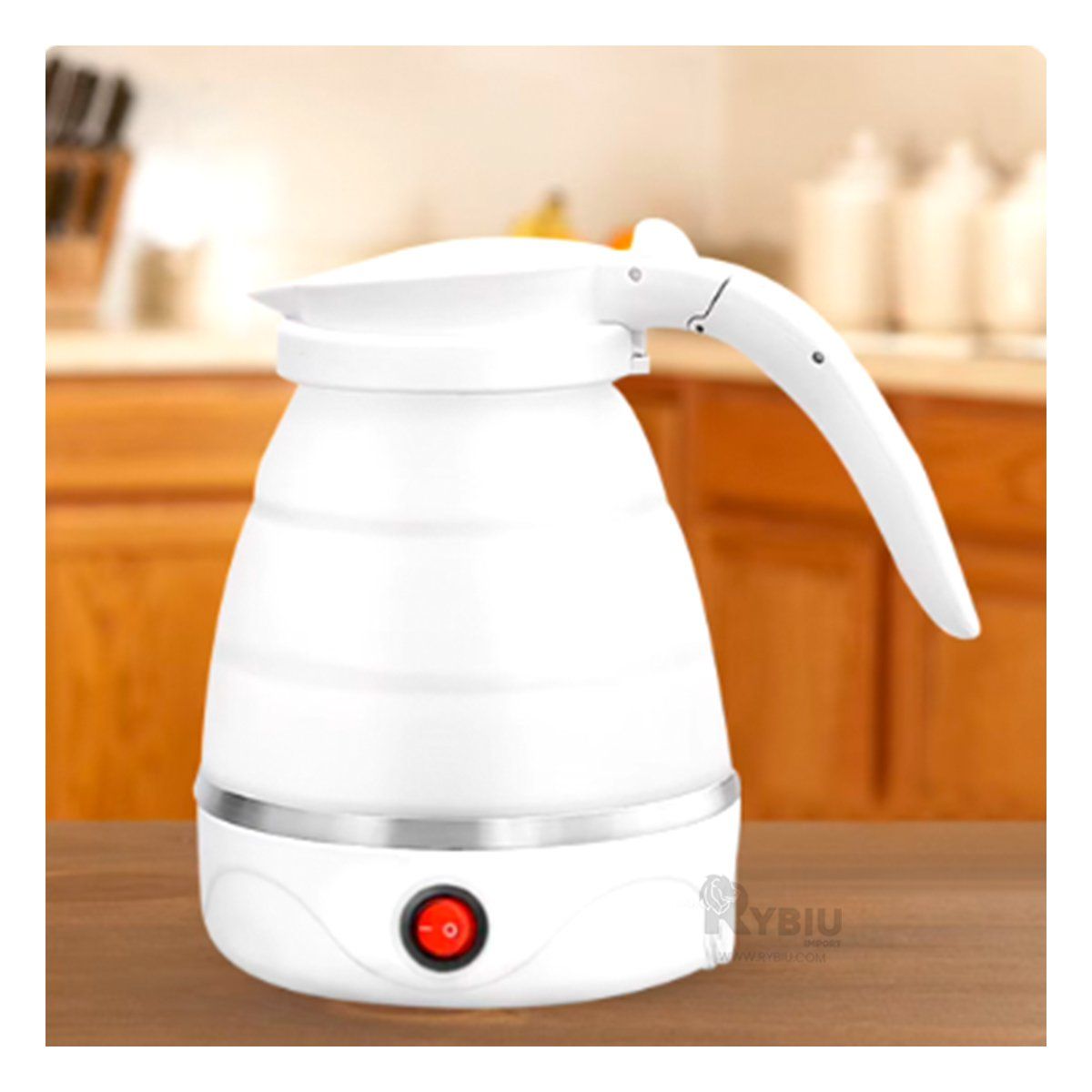 RYBIU IMPORT - Hervidero Automatico de Agua 600ml Blanco Y+Papel de Regalo