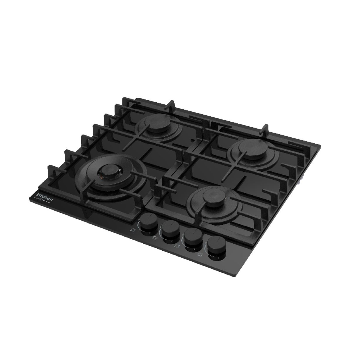 KITCHEN STUDIO - ENCIMERA EMPOTRABLE A GAS KSCG603RX1BRBL - CRISTAL NEGRO - 60CMS