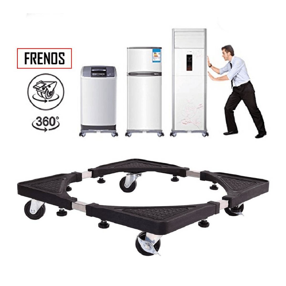 GENERICO - Base Móvil Transportadora para Electrodomésticos - Soporte Resistente