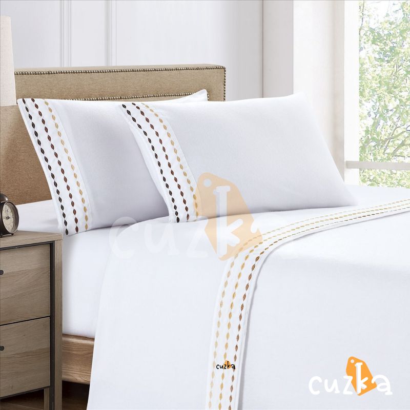 CASATEX - Set de Sabanas Polar Bordada Ultra Suave de 4 Piezas 2 Plazas