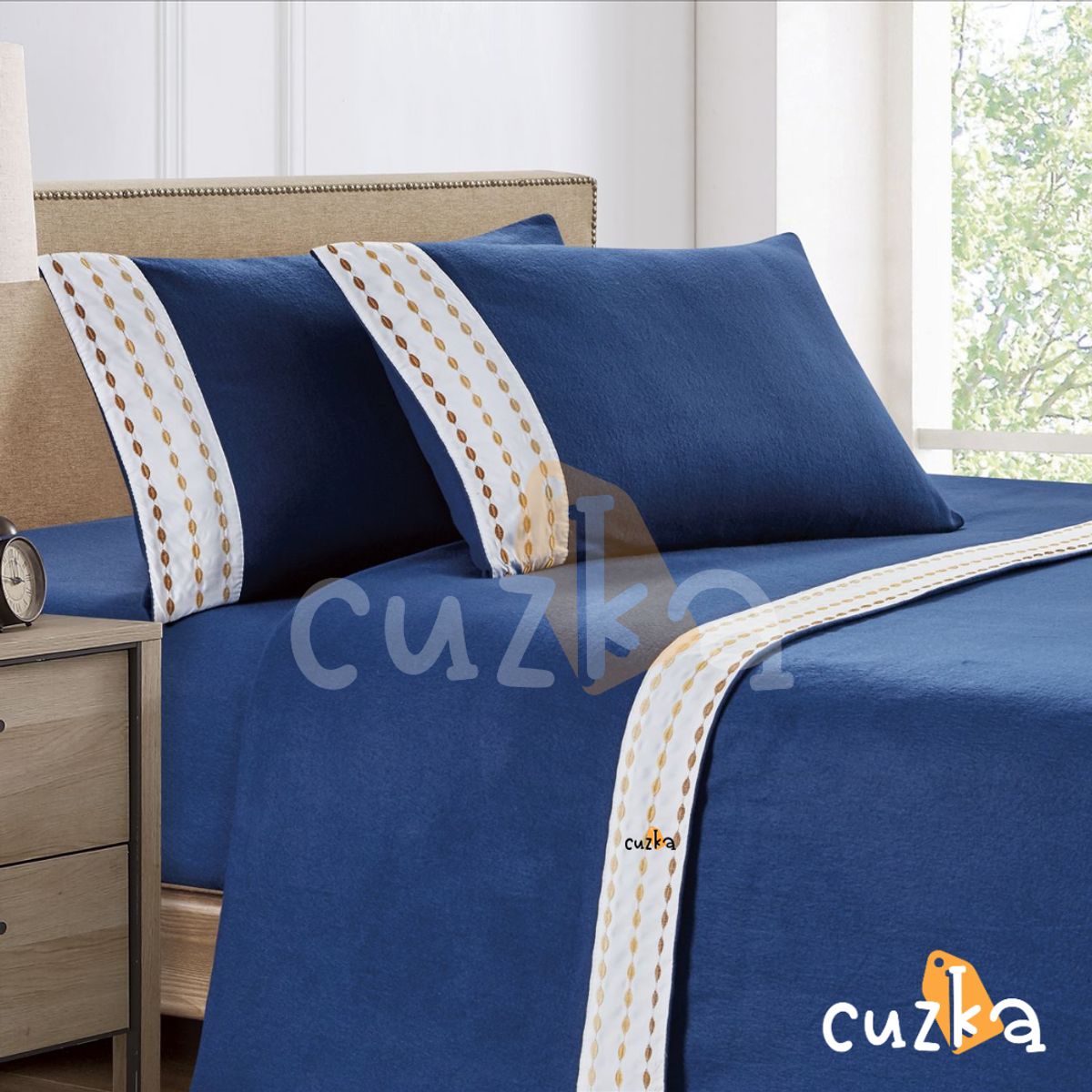 CASATEX - Set de Sabanas Polar Bordada Ultra Suave de 4 Piezas 2 Plazas