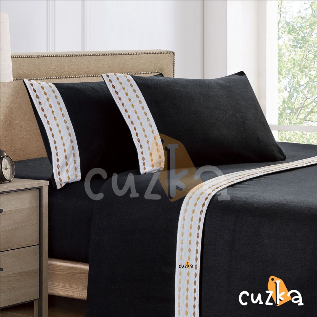 CASATEX - Set de Sabanas Polar Bordada Ultra Suave de 4 Piezas 2 Plazas