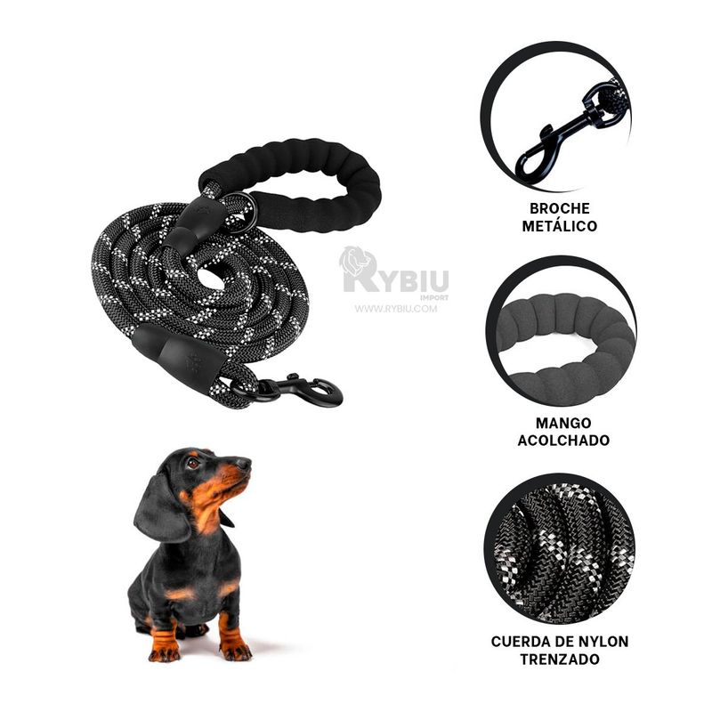 GENERICO - Cuerda Compacta y Gruesa de 12m Negro Y+Gift Stickers