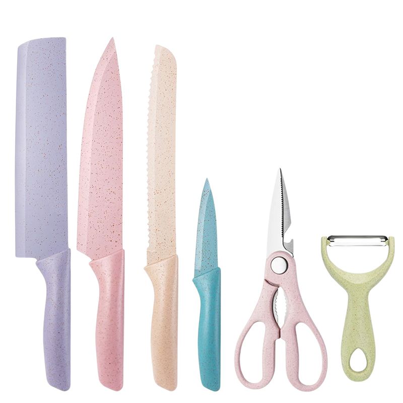 GENERICO - SET DE CUCHILLOS COLOR PASTEL 5 Cuchillos