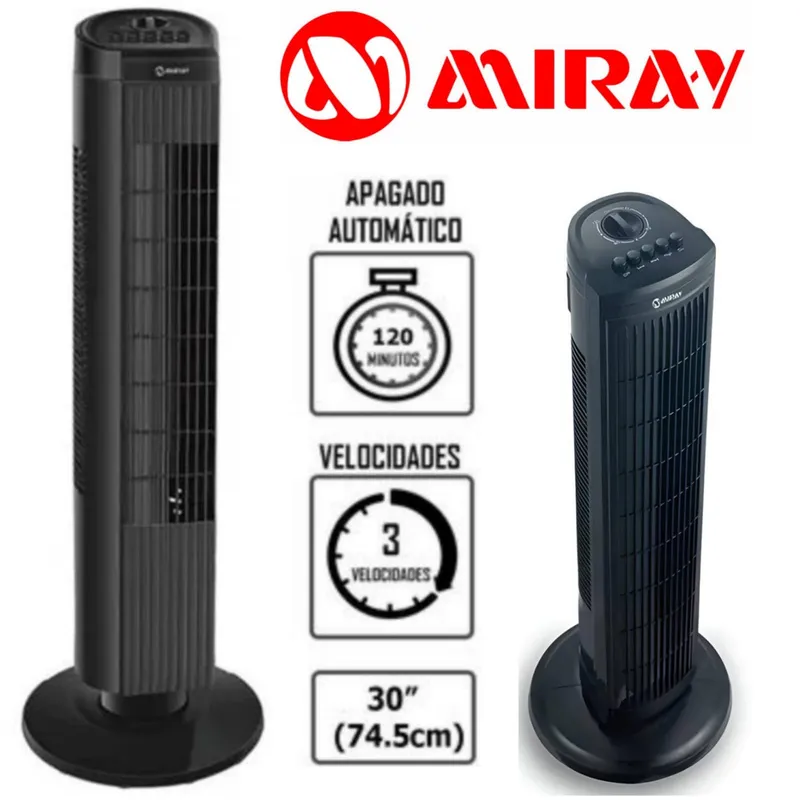 MIRAY - Ventilador Torre Miray 30 " VMTT-933 NEGRO