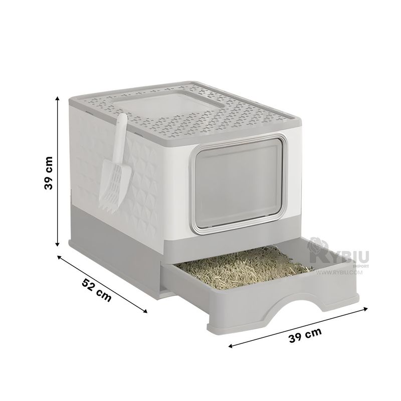 RYBIU IMPORT - Caja para Pet en Tono Plomo Y+Regalo Ligas para Peinar