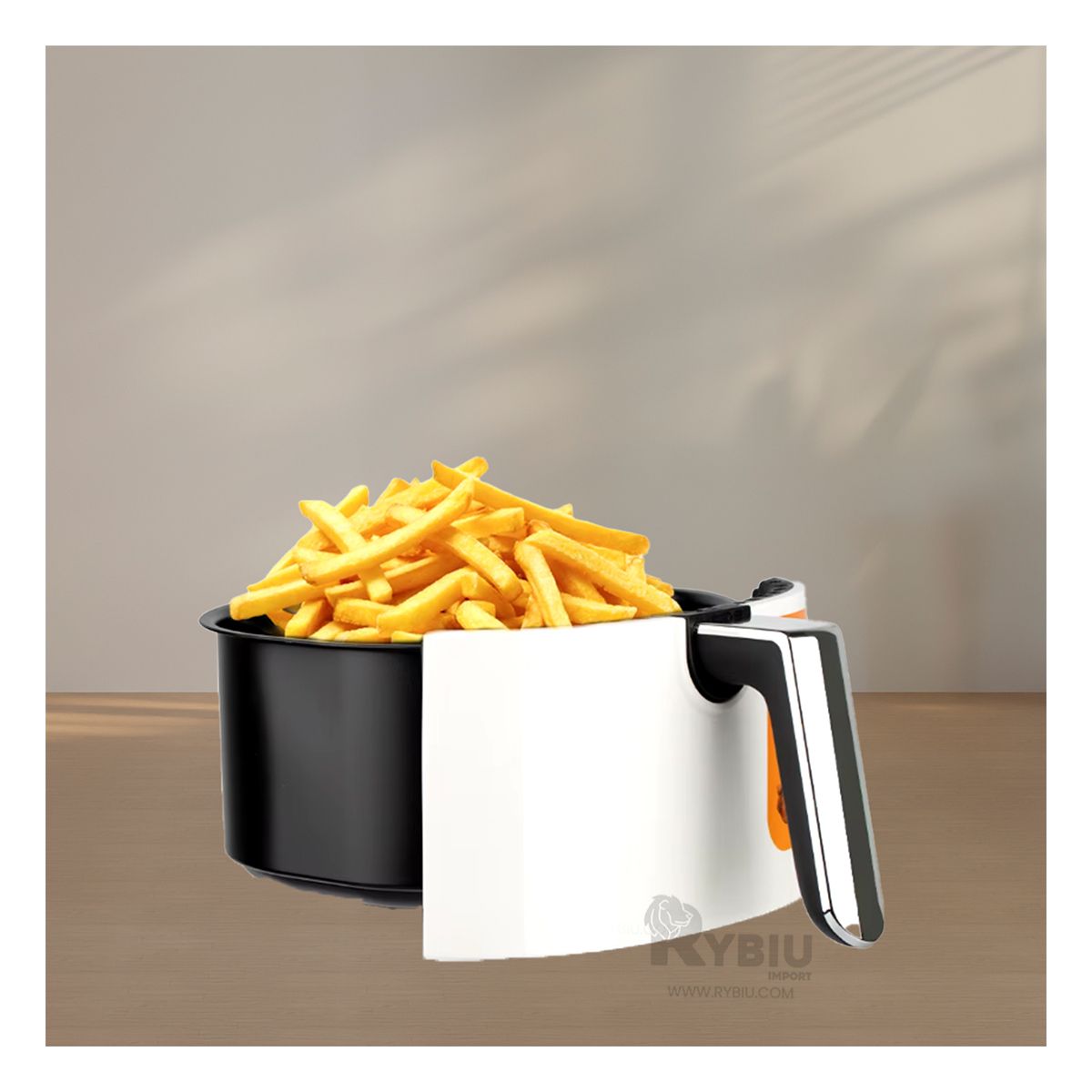 RYBIU IMPORT - Airfryer Eficiente Color Blanco Y+Banderitas Adhesivas