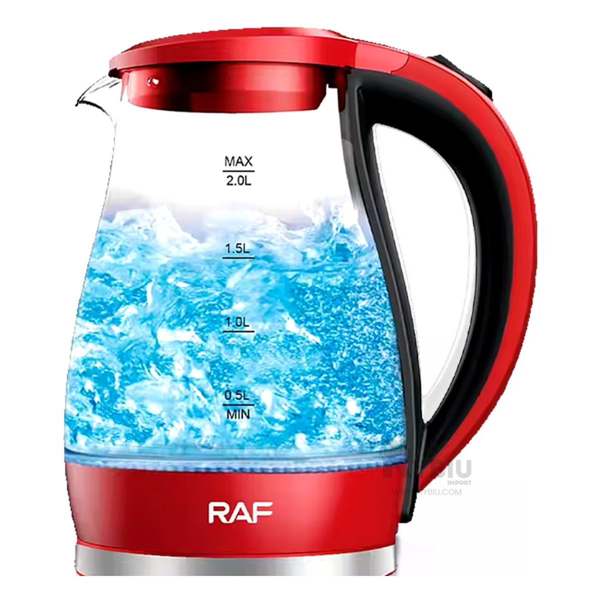 RYBIU IMPORT - Hervidor Electrico de 2L en Rojo Y+Papel de Regalo
