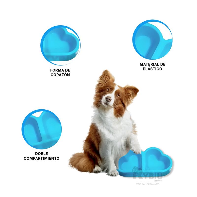 RYBIU IMPORT - Platillo con Compartimiento Doble Celeste Y+MiniAgenda