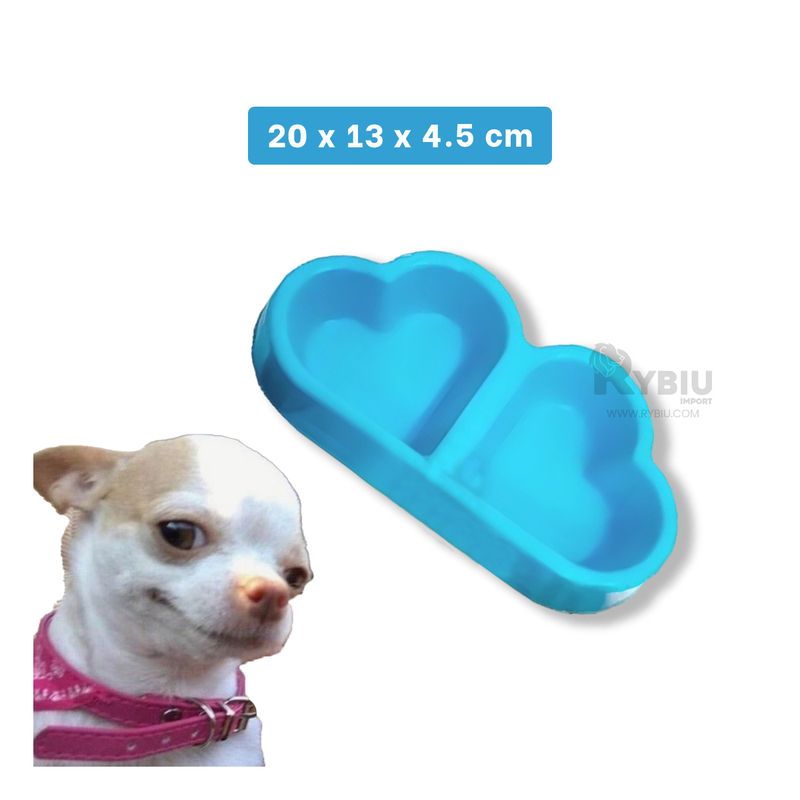 RYBIU IMPORT - Comedero Lindo con Detalles Celeste Y+Post-it adhesivos