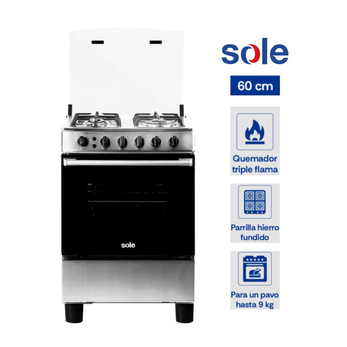 SOLE - COCINA DE PIE SOLE A GAS 4 HORNILLAS - COSOL027