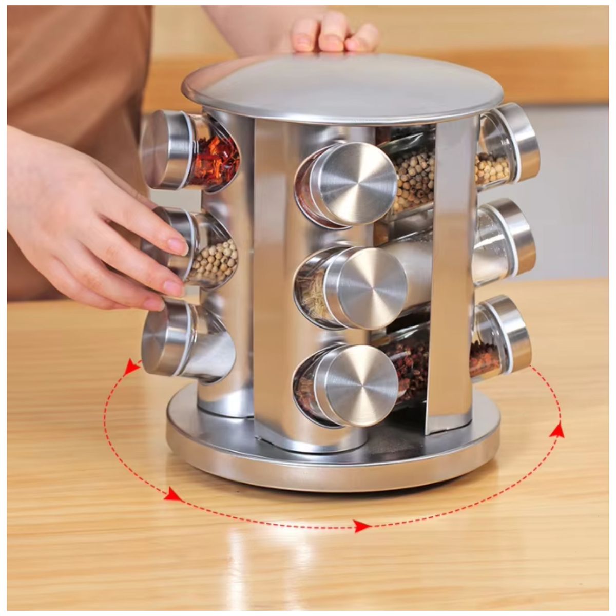 GENERICO - Organizador de Condimentos Condimentero Giratorio 12 Frascos