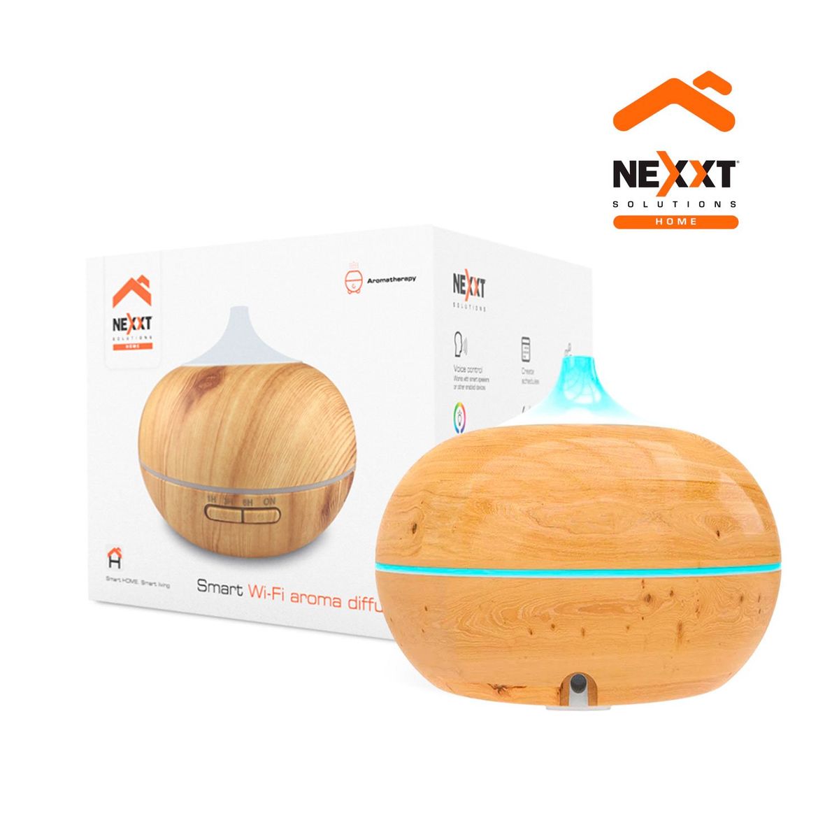 NEXXT SOLUTIONS - Difusor de aroma inteligente Nexxt NHA-A600 Aromaterapia 15M LED 7 Colores
