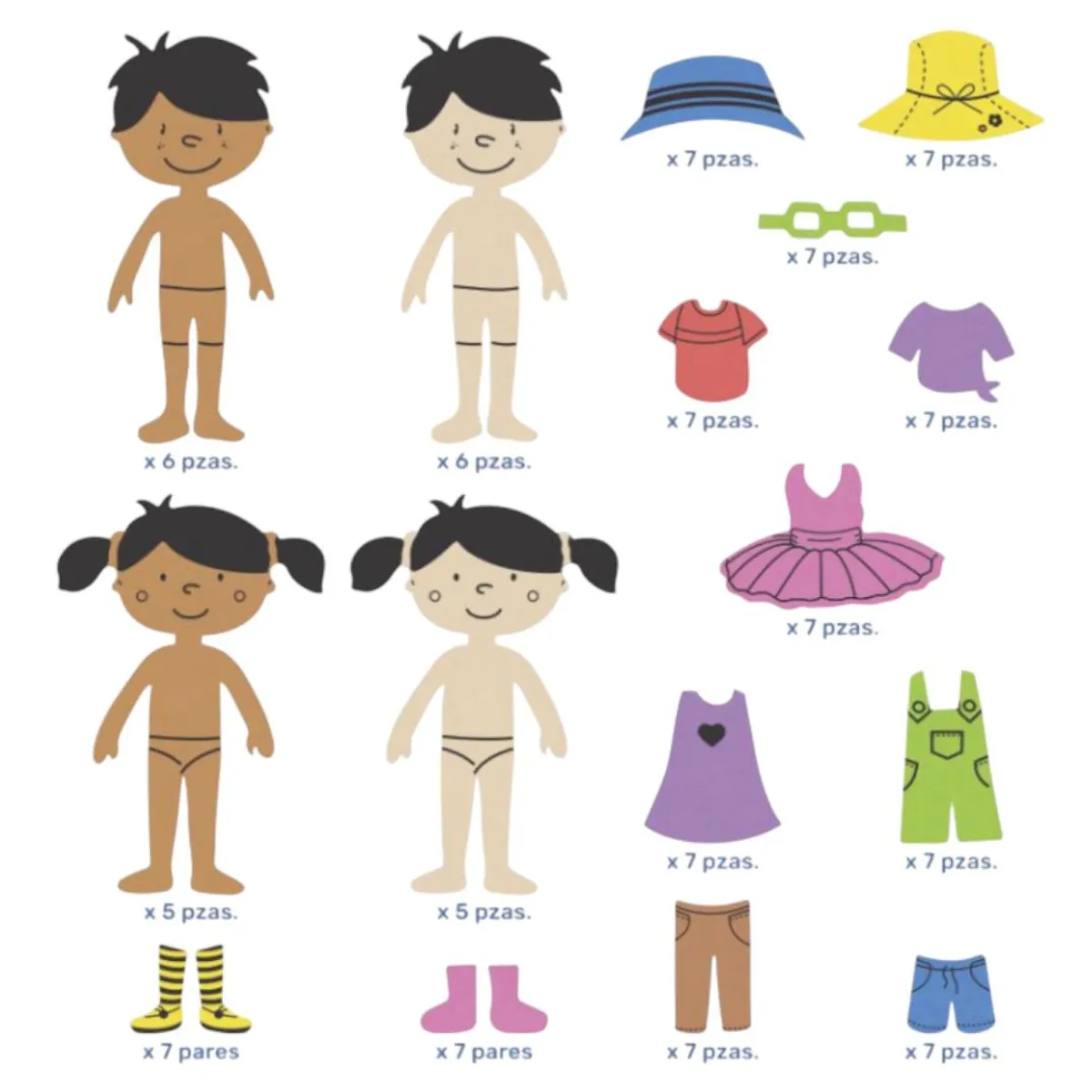 GENERICO - Stickers 120 Goma Eva Vestimentas