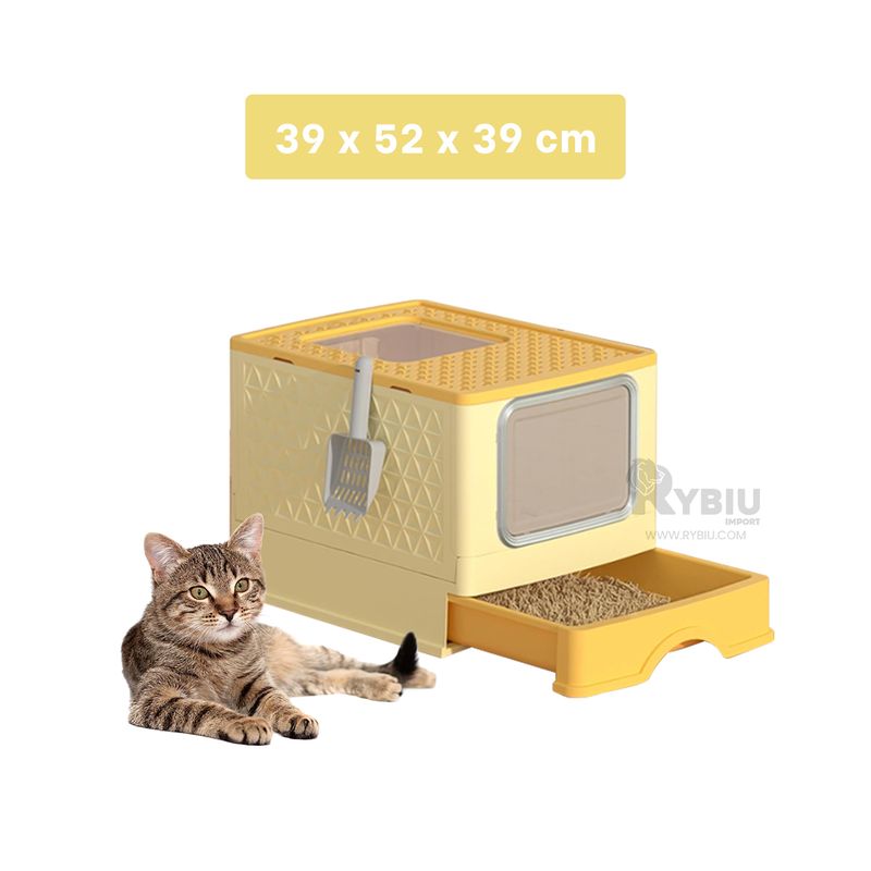 RYBIU IMPORT - Caja Resistente en Color Amarillo Y+Regalo Ligas para Peinar