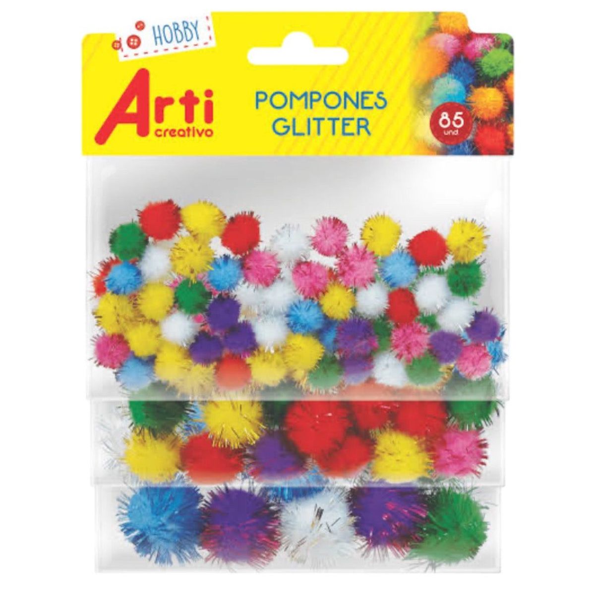 GENERICO - Pompones Glitter 85 unidades