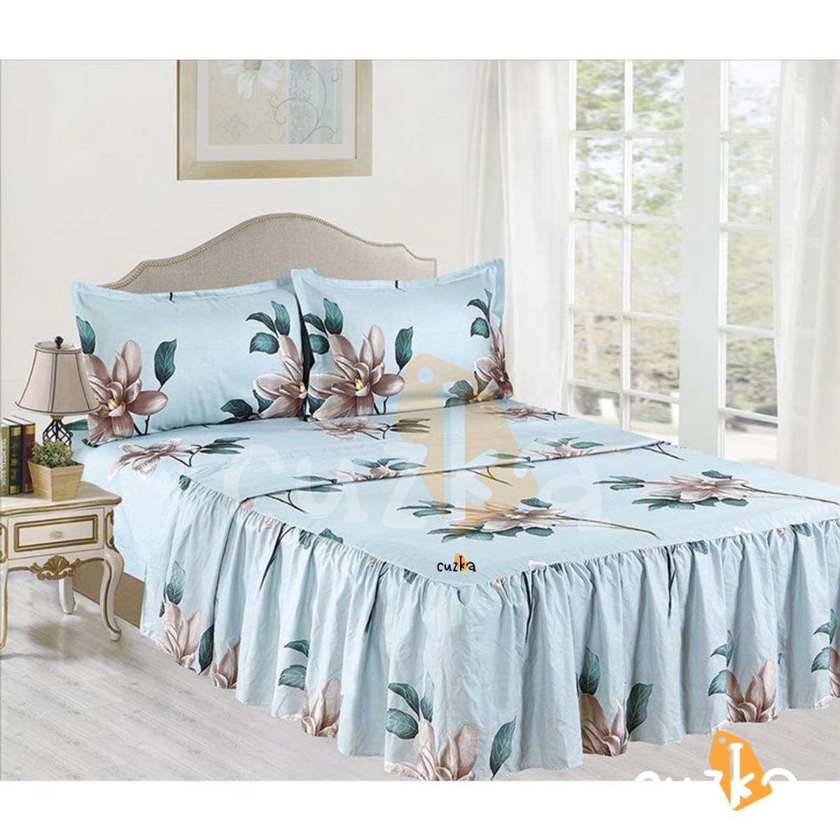 CASATEX - Set de Sabanas Con Blonda de 4 Piezas Queen