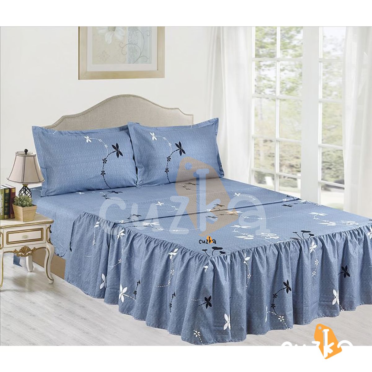 CASATEX - Set de Sabanas Con Blonda de 4 Piezas Queen