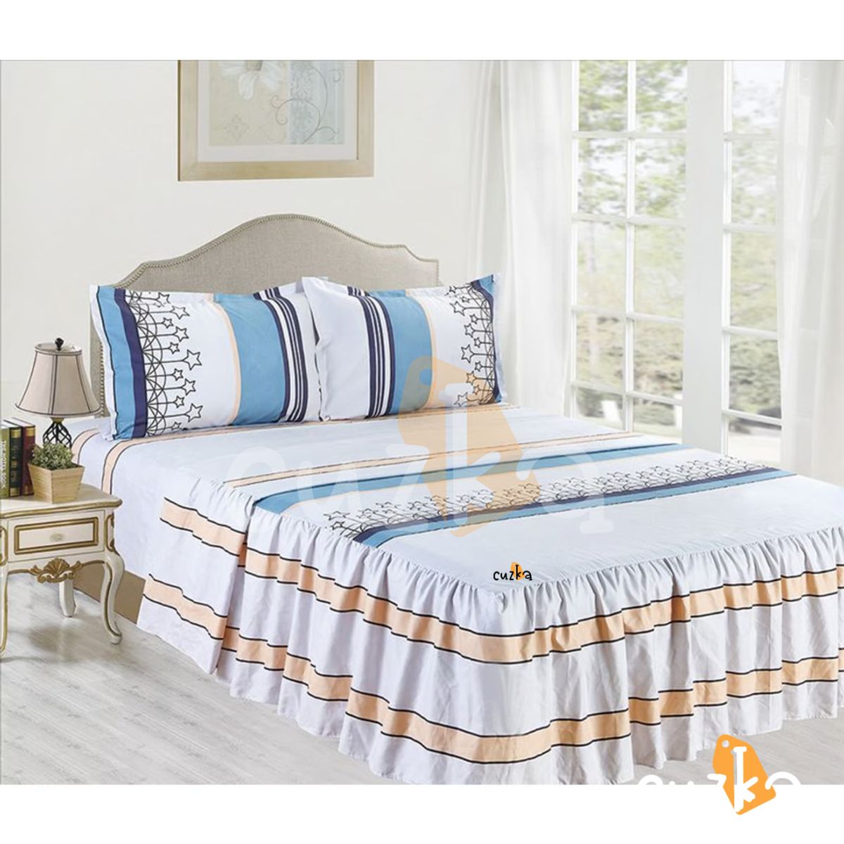 CASATEX - Set de Sabanas Con Blonda de 4 Piezas Queen