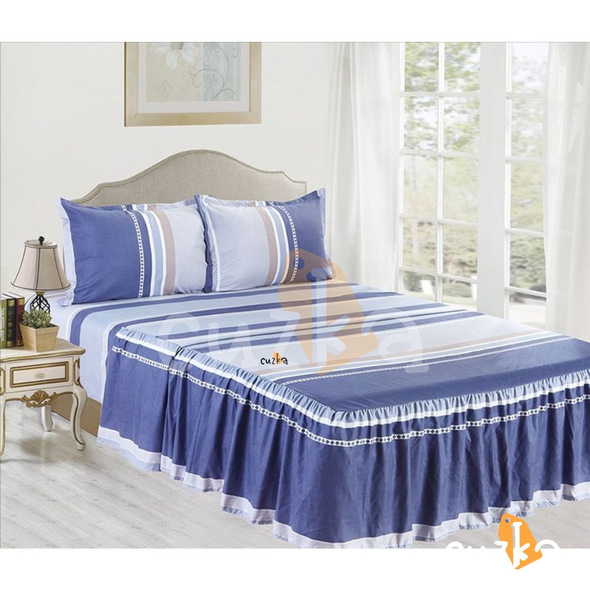 CASATEX - Set de Sabanas Con Blonda de 4 Piezas Queen