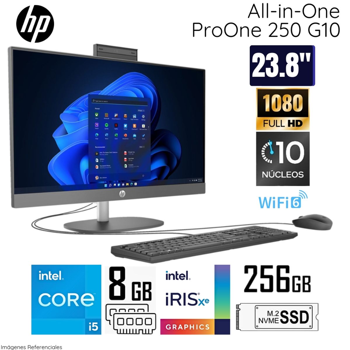HP - All in One HP ProOne 240 G10 Intel Core i5 1335U 8GB RAM 256GB SSD 23.8" FHD