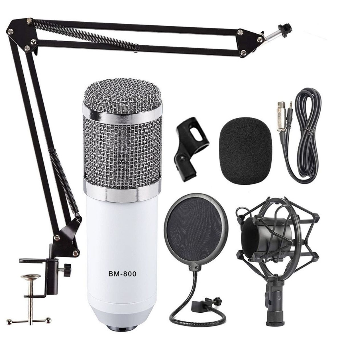 OEM - KIT DE MICROFONO PROFESIONAL ESTUDIO CONDENSADOR Y ACCESORIOS