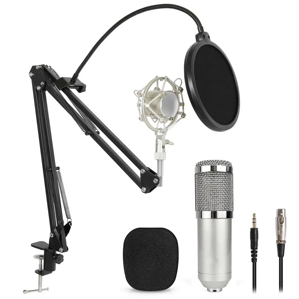 OEM - KIT DE MICROFONO PROFESIONAL ESTUDIO CONDENSADOR Y ACCESORIOS