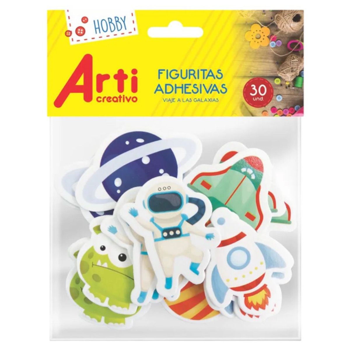GENERICO - Pack x 2 Stickers El Espacio 30 unidades Goma Eva