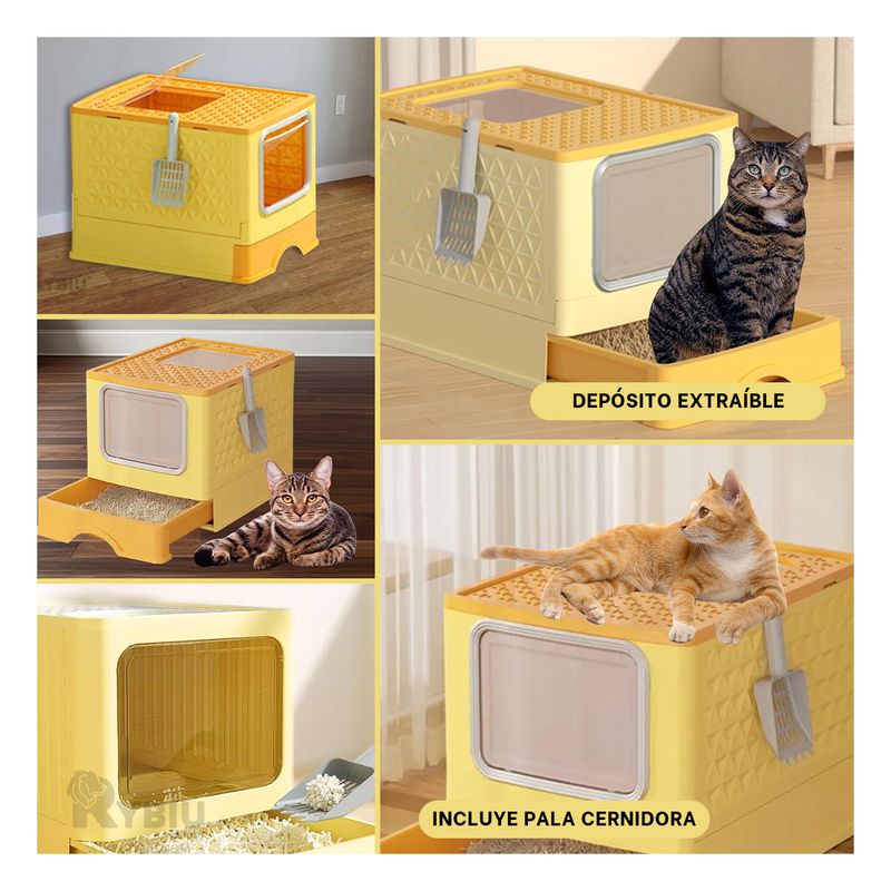RYBIU IMPORT - Sanitario Puerta y Recipiente en Amarillo Y+Regalo Stickers