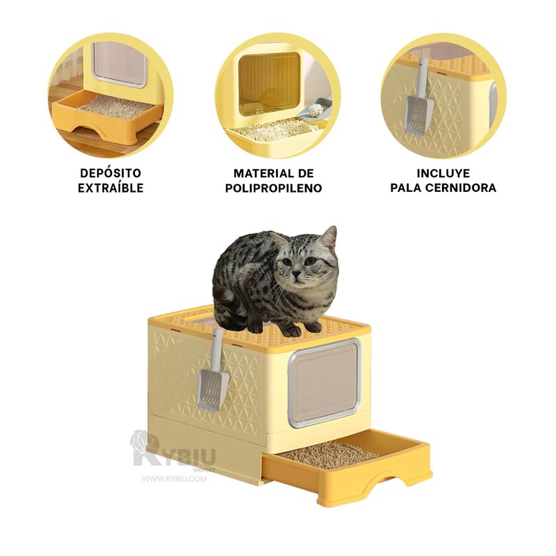 RYBIU IMPORT - Sanitario Moderno para Pet en Amarillo Y+Regalo Agendita