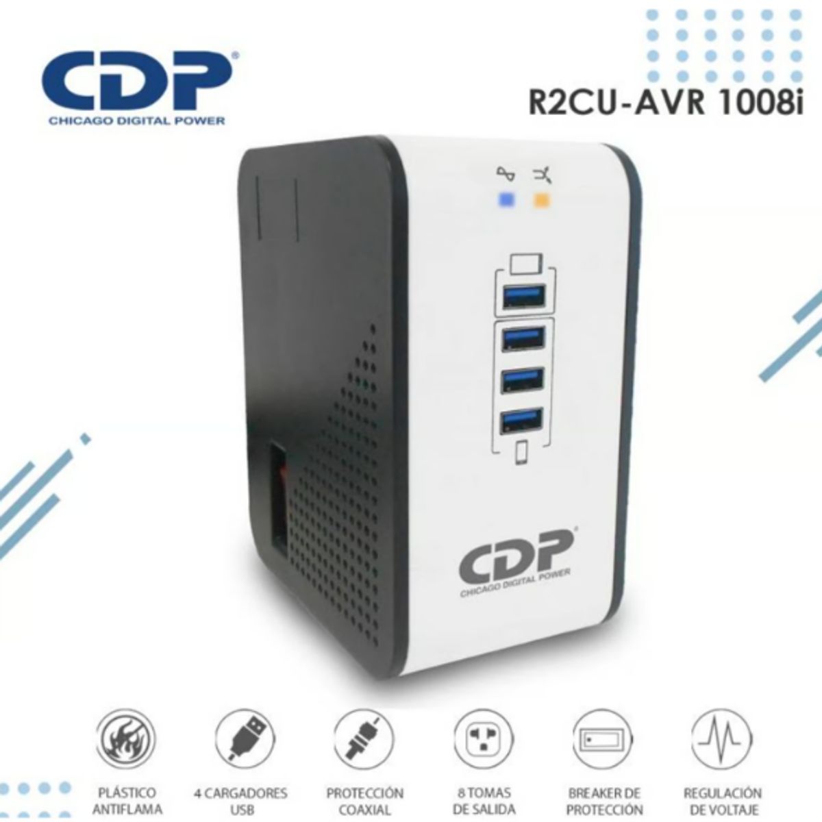 CDP - Regulador de voltaje CDP R2CU-AVR1008i 1000VA  500W 170-270 VAC